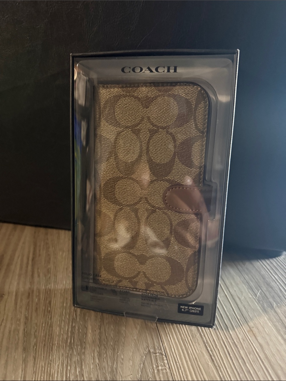 COACH Brown Signature Canvas Wallet Phone Case
